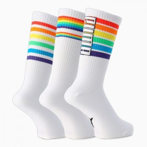Calcetines Puma Socks - 3 Pack Hombre Blancos | 83402-FGTY