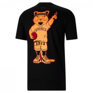 Camiseta Puma Dylan PUMA Basketball Tee Hombre Negros | 56280-LBEY