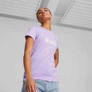 Camiseta Puma Essentials+ Nova Shine Tee Mujer Morados | 15072-WRJD