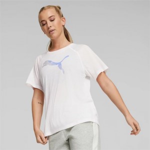 Camiseta Puma Evostripe Tee Mujer Blancos | 20315-JBDG