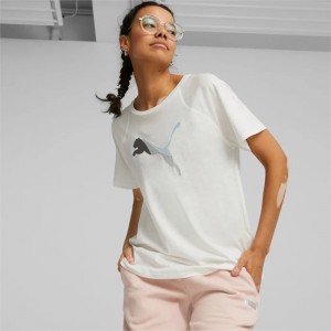 Camiseta Puma Evostripe Tee Mujer Blancos | 58412-QIYD