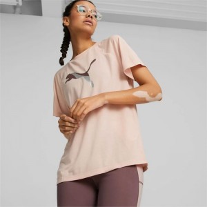 Camiseta Puma Evostripe Tee Mujer Rosas | 32058-MYFN