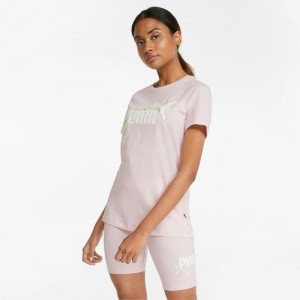 Camiseta Puma FLORAL VIBES Graphic Tee Mujer Rosas | 74321-FDMJ