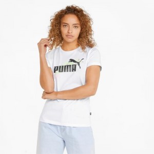 Camiseta Puma FLORAL VIBES Graphic Tee Mujer Blancos | 94307-OTRD
