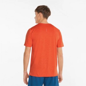 Camiseta Puma Favourite Heather Short Sleeve Running Tee Hombre Rosas | 26439-MSZH