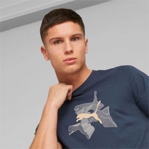Camiseta Puma GRAPHICS Reflective Hombre Azules | 19624-LJNE