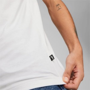 Camiseta Puma GRAPHICS Retro Tee Hombre Blancos | 94108-TCFJ