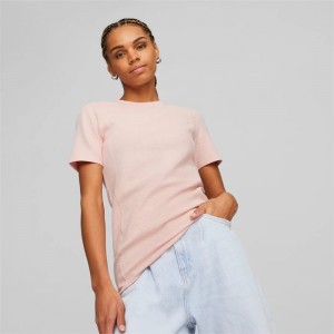 Camiseta Puma Her Slim Tee Mujer Rosas | 41829-DIFN