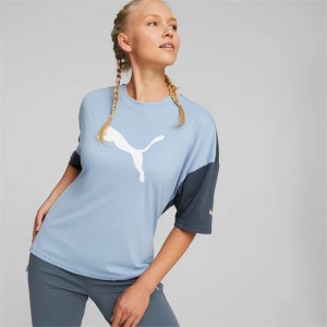 Camiseta Puma Modern Sports Fashion Tee Mujer Azules Azules | 47130-KFJA