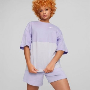 Camiseta Puma POWER Colourblock Tee Mujer Morados | 68197-PJQD
