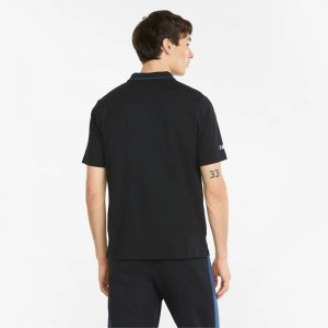 Camiseta Puma Polo Hombre Negros | 36854-ZCJY