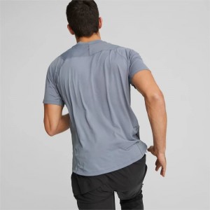 Camiseta Puma SEASONS coolCELL Trail Running Hombre Grises | 72983-THJM