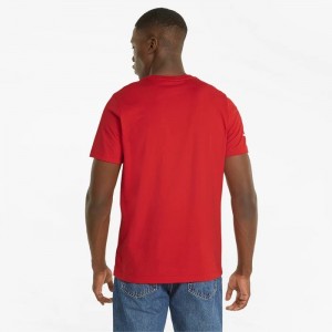 Camiseta Puma Scuderia Ferrari Race Tonal Shield Tee Hombre Rosso Corsa | 29745-KCYQ