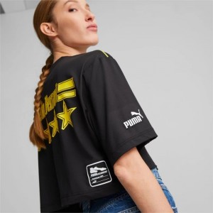 Camiseta Puma x Scuderia Ferrari x June Ambrose Motorsport Tee Mujer Negros | 71468-YWMI
