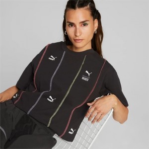 Camiseta Puma x THE RAGGED PRIEST Tee Mujer Negros | 62018-UYBF