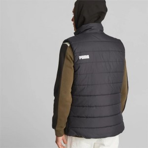Chamarras Puma Essentials Padded Vest Hombre Negros | 39415-YQZU