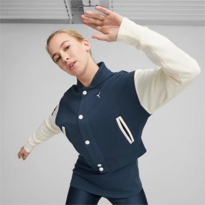 Chamarras Puma x OLIVIA AMATO Varsity Mujer Blancos | 75930-EQGP