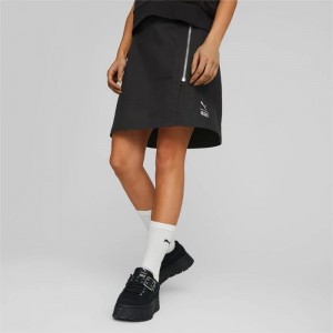 Falda Puma PUMA x THE RAGGED PRIEST Twill Mujer Negros | 97356-BFKU