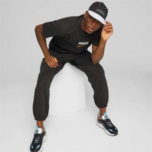 Gorras Puma SWxP Relaxed Flat Brim Hombre Negros | 04137-HFGD