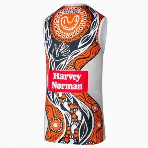 Guernseys Puma GWS Giants Replica Indigenous Hombre Blancos Naranjas | 25130-QRNC