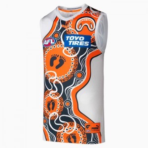 Guernseys Puma GWS Giants Replica Indigenous Mujer Blancos Naranjas | 76498-GPZM