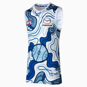 Guernseys Puma North Melbourne Football Club Replica Indigenous Mujer Blancos | 21368-LESV