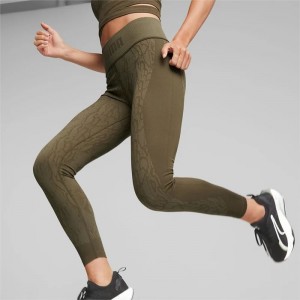 Leggins Puma FormKnit Seamless High Waist 7/8 Length Trainings Mujer Verde Oliva Oscuro Serpent | 94716-KSJF