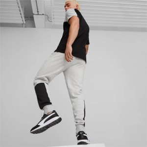 Pantalon Deportivo Puma Essentials Block Tape Hombre Grises Claro | 89567-LIEV