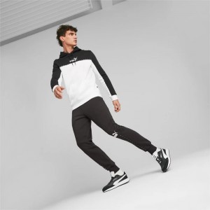 Pantalon Deportivo Puma Essentials Block Tape Hombre Negros | 68490-KURF