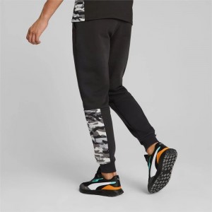 Pantalon Deportivo Puma Essentials Block Camo Hombre Negros | 02458-YKQE
