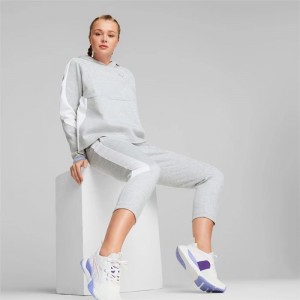 Pantalon Puma EVOSTRIPE High-Waist Mujer Grises Claro | 25106-UWNS