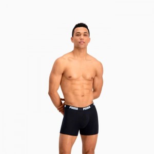 Ropa Interior Puma Basic Boxers 2 Pack Hombre Blancos Negros | 17059-ICTO