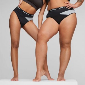 Ropa Interior Puma X Modibodi Active Hi Cut Full Brief Mujer Negros Plateadas Grises | 06237-BKQT