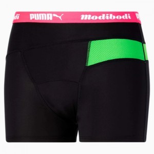 Ropa Interior Puma X Modibodi Active Long Boyshort Mujer Negros Verdes | 79406-XUYD