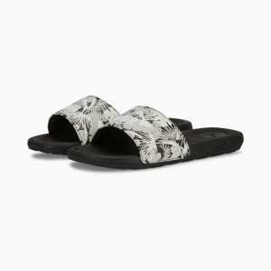 Sandalias Puma Cool Cat 2.0 Flowers Mujer Negros Blancos | 27560-QOKV