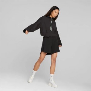 Short Puma Downtown High Waisted Mujer Negros | 08139-OSLB