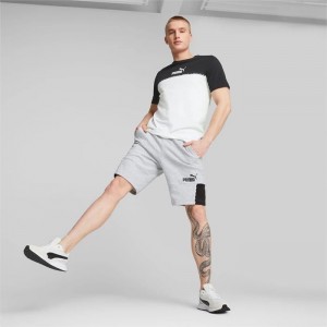 Short Puma Essentials Block Tape Hombre Grises Claro | 83926-DKHG