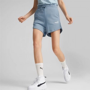 Short Puma Essentials High Waist Mujer Azules Azules | 50317-NAHZ