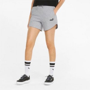 Short Puma Essentials High Waist Mujer Grises Claro | 08634-NLYF