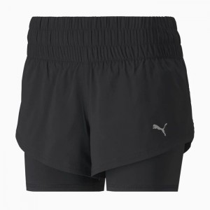 Short Puma Last Lap 2-in-1 Training Mujer Negros | 96041-XWFK