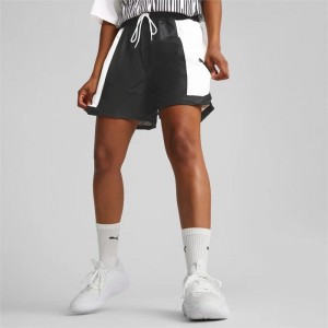 Short Puma MOD 2.0 Basketball Mujer Negros Blancos | 59743-SZGL