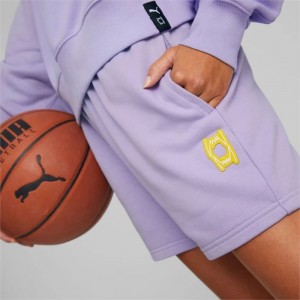 Short Puma Pivot Basketball Mujer Morados | 38721-KXCF
