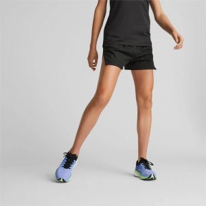 Short Puma RUN ULTRAWEAVE Split Running Mujer Negros | 39146-GFQH