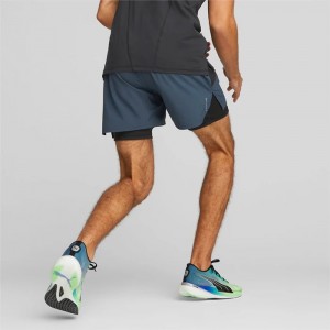 Short Puma Run 2-in-1 5" Running Hombre Negros | 95483-LQXA