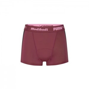 Short Puma x Modibodi Active Boyshort (Moderate-Heavy) Mujer Morados Vino Rosas | 12973-CFSP