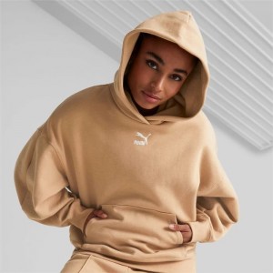 Sudadera con Capucha Puma Classics Oversized Mujer Marrom | 81370-RSFQ