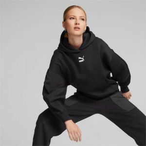 Sudadera con Capucha Puma Classics Oversized Mujer Negros | 43807-NTQX