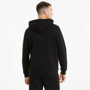 Sudadera con Capucha Puma Essentials Big Logo Full-Zip's Hombre Negros | 52406-TVAS