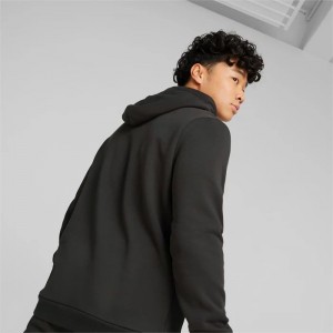 Sudadera con Capucha Puma Essentials+ Logo Power Hombre Negros | 07193-UFPA