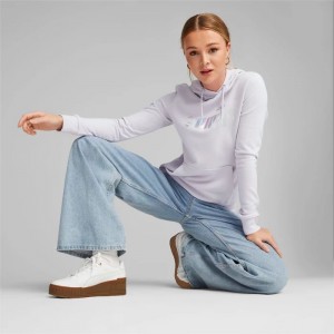 Sudadera con Capucha Puma Essentials+ Nova Shine French Terry Mujer Lavanda | 35071-SZFX